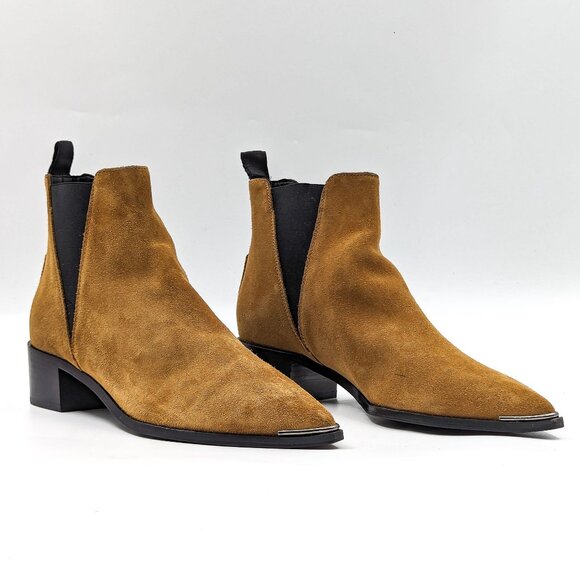 Acne Studios Women Jensen Suede Western Chelsea Point Toe Boots 7.5US EUR38 - Picture 1 of 12